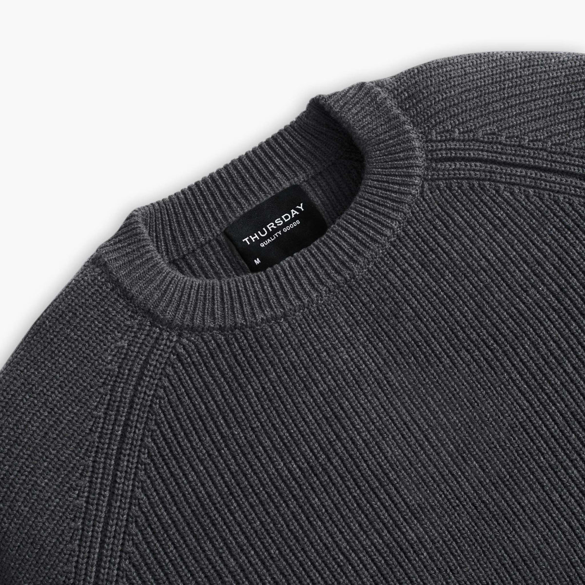 Ribbed Crewneck Sweater | Charcoal
