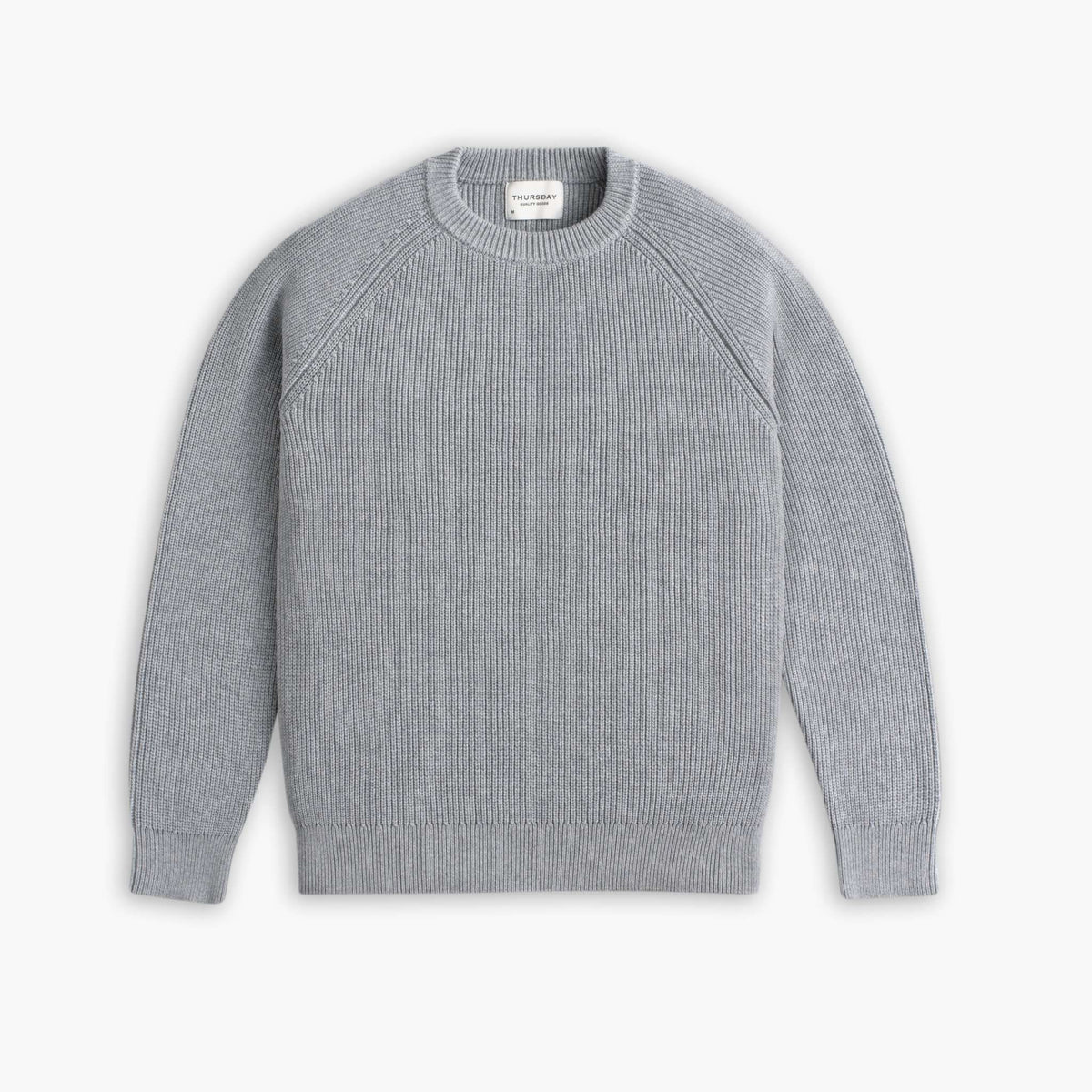 Ribbed Crewneck Sweater | Light Grey