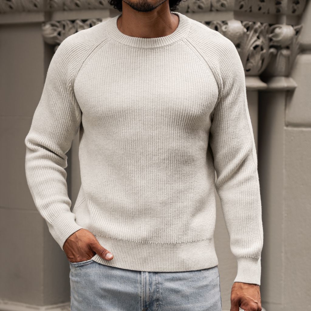 Ribbed Crewneck Sweater | Oat