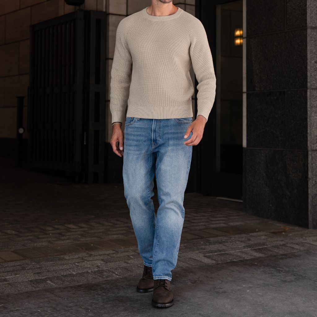 Ribbed Crewneck Sweater | Wheat