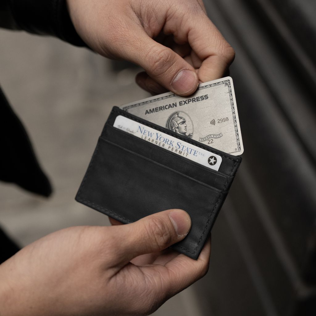 Leather Card Holder | Black Matte