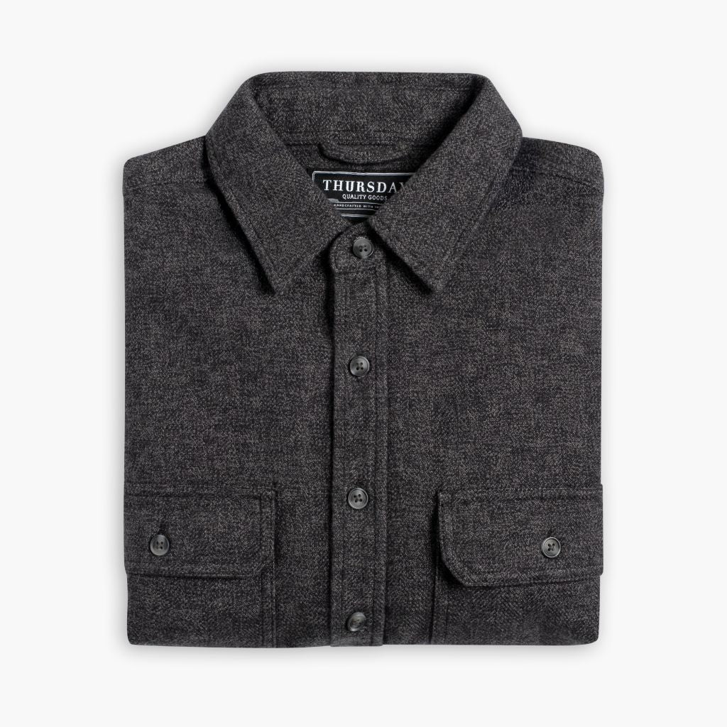 Summit Flannel Shirt | Black Herringbone