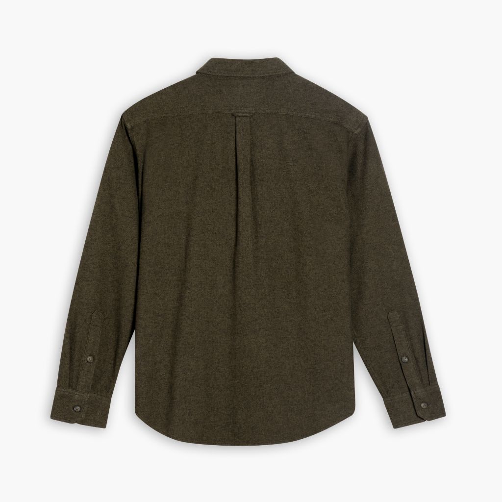 Summit Flannel Shirt | Olive Herringbone