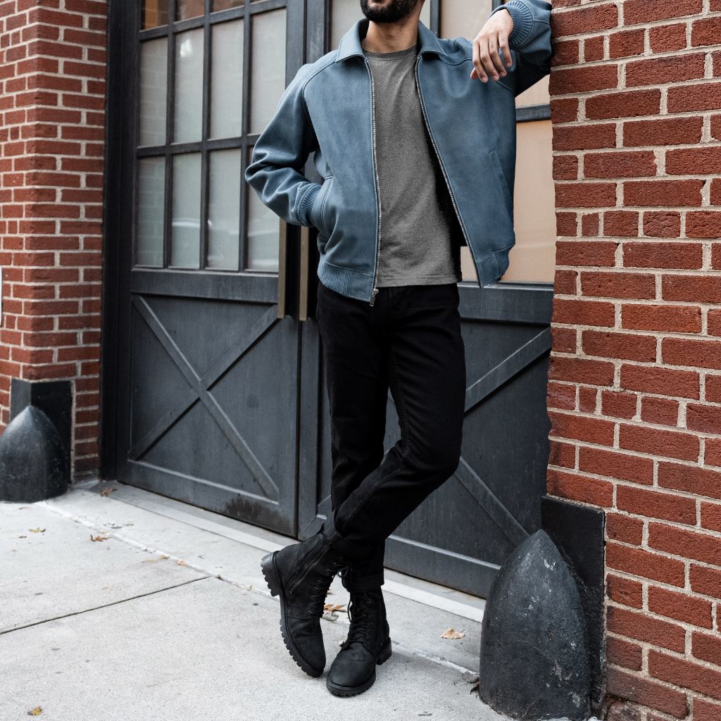 Major League Jacket | Blue Textured