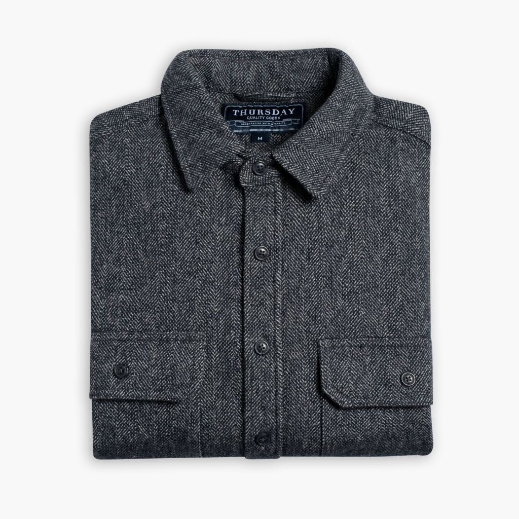 Summit Flannel Shirt | Blue Herringbone