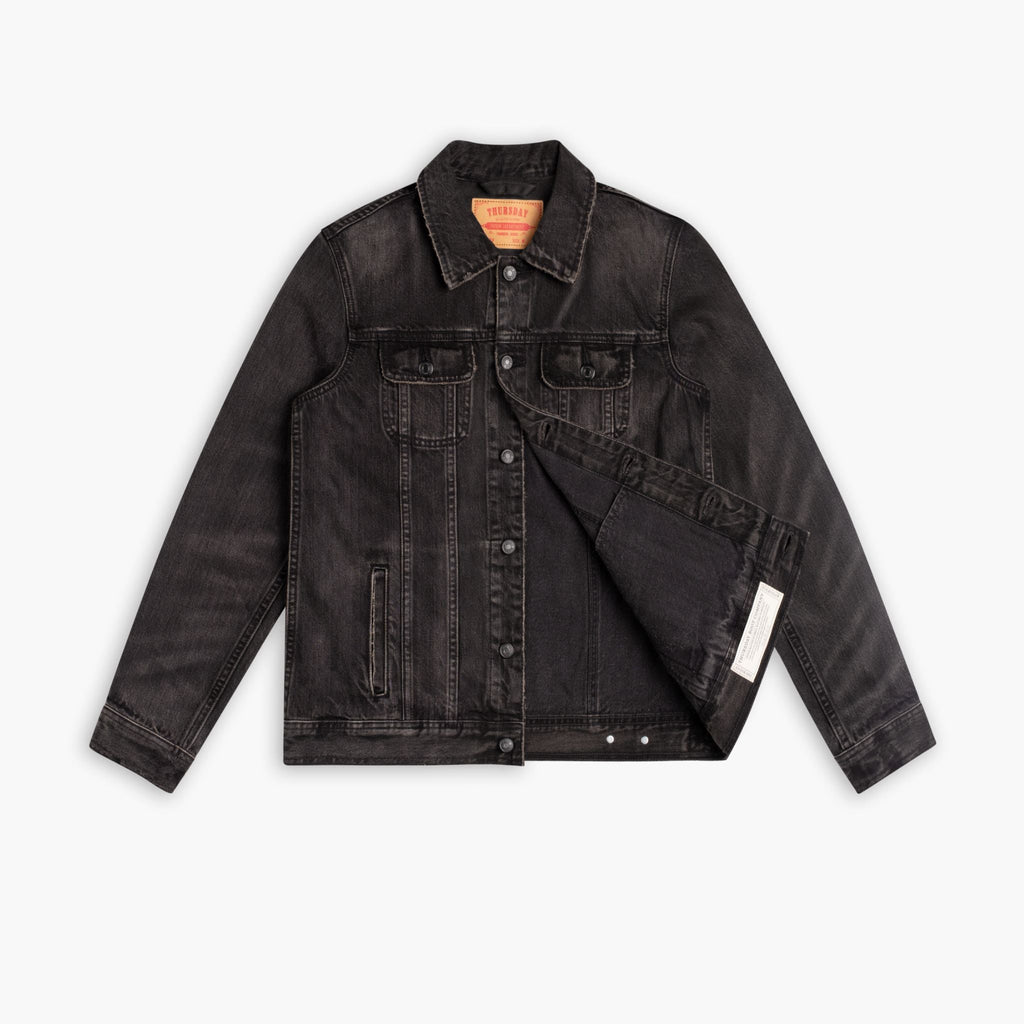 Denim Trucker Jacket | Faded Black