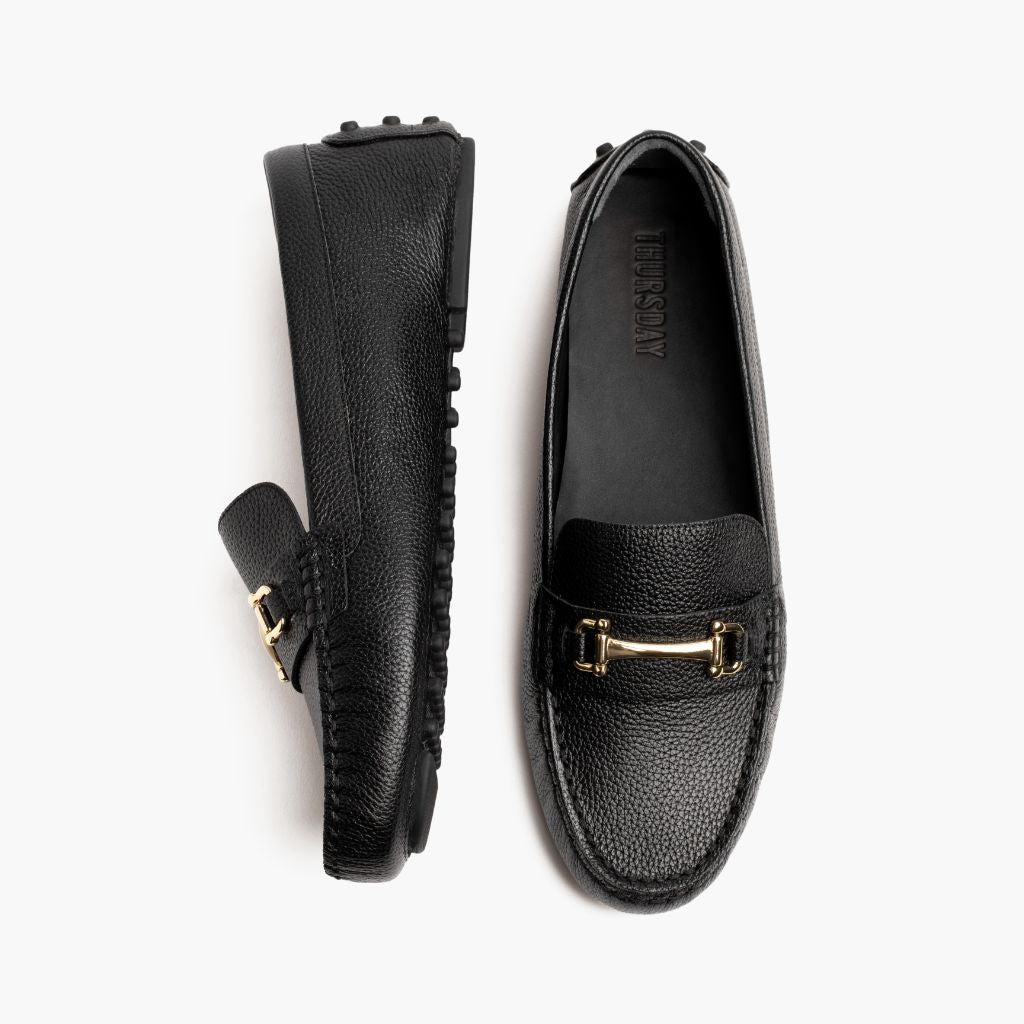 Driving Loafer | Black & Gold