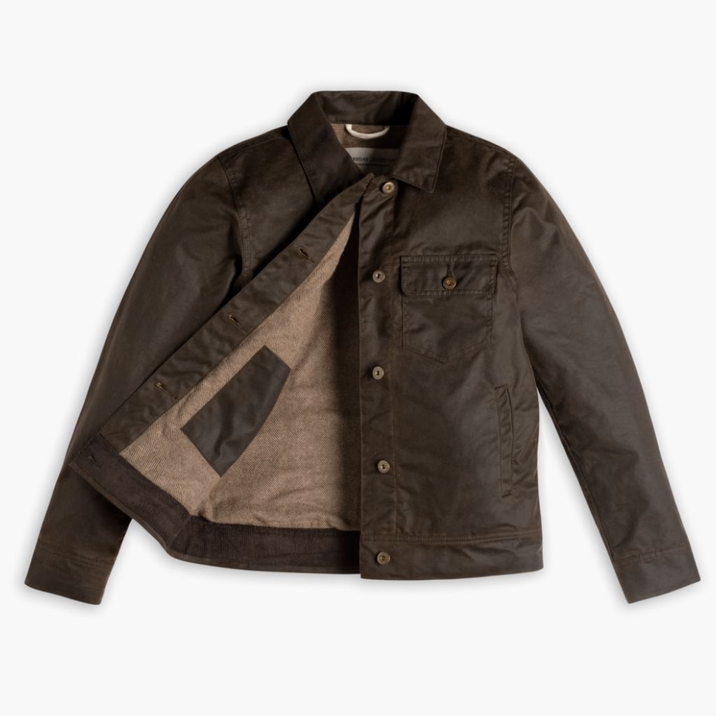 Waxed Canvas Field Jacket | Dark Olive