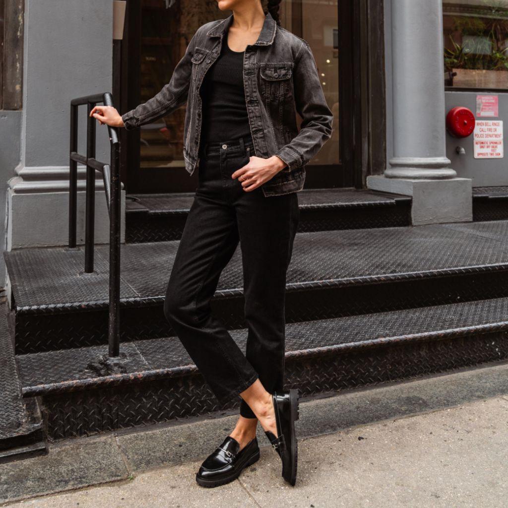 Denim Trucker Jacket | Faded Black