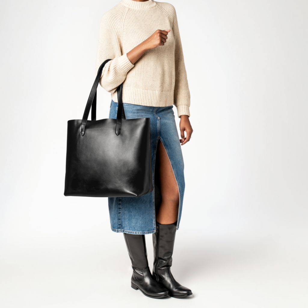 Everyday Tote | Black (XL) (Silver)
