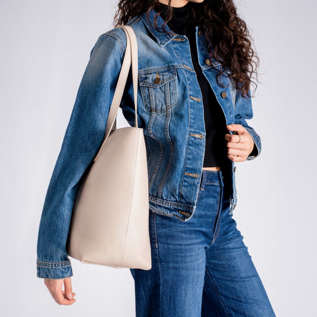 Everyday Tote | Beige (L) (Zipper)