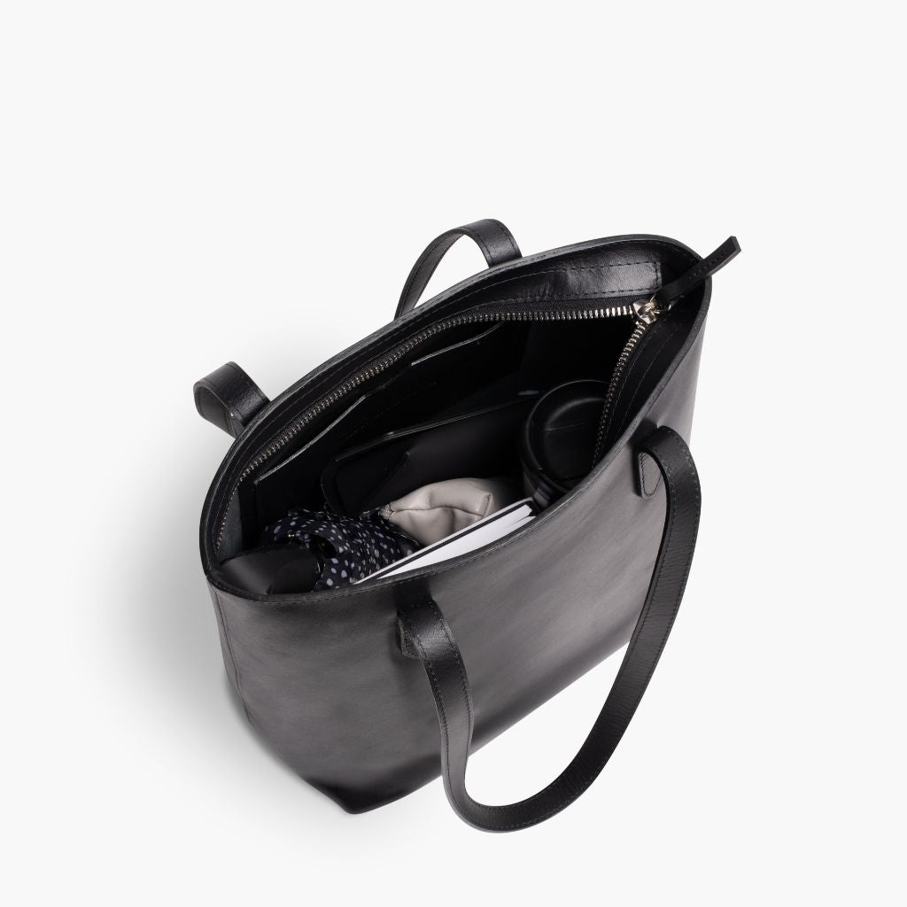 Everyday Tote | Black (M) (Zipper)