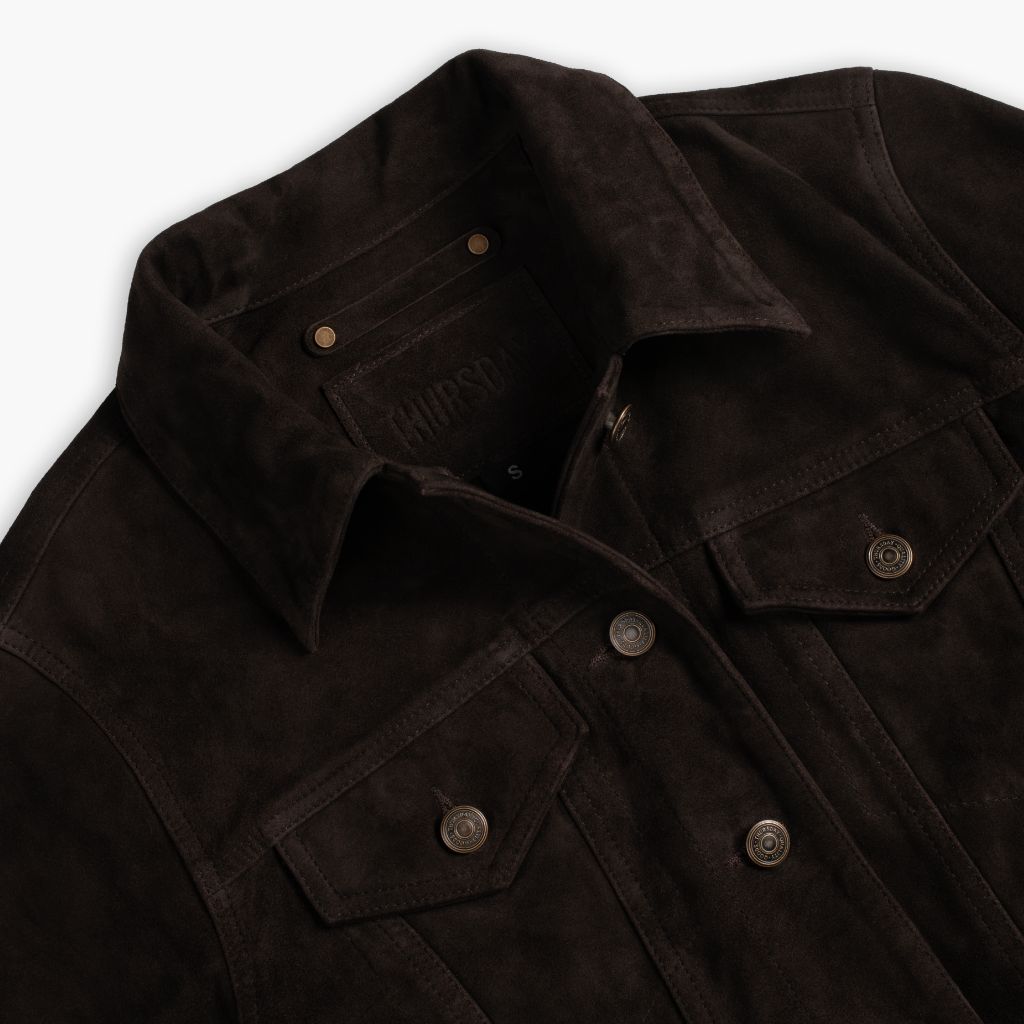 Suede Trucker Jacket | Chocolate