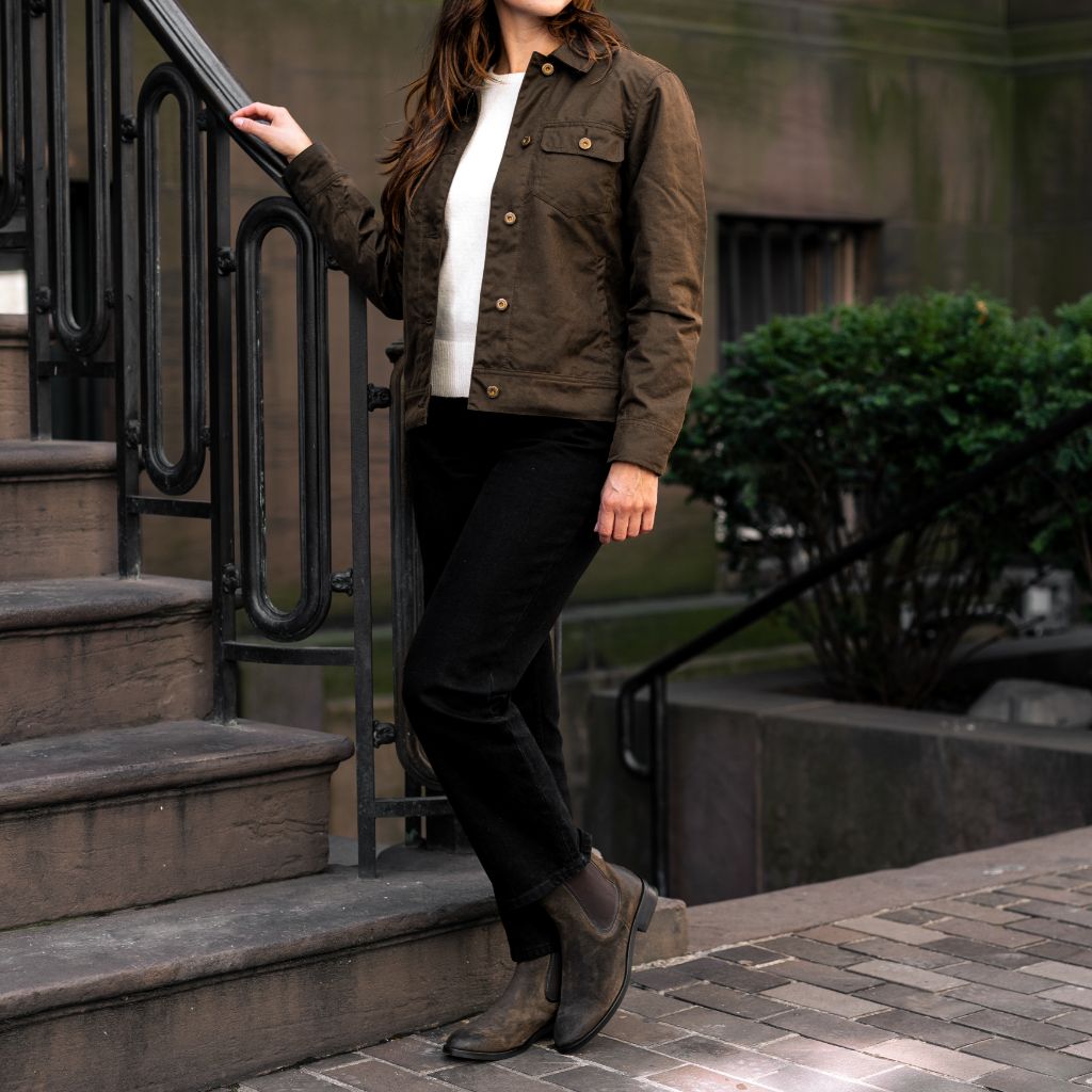 Waxed Canvas Field Jacket | Dark Olive