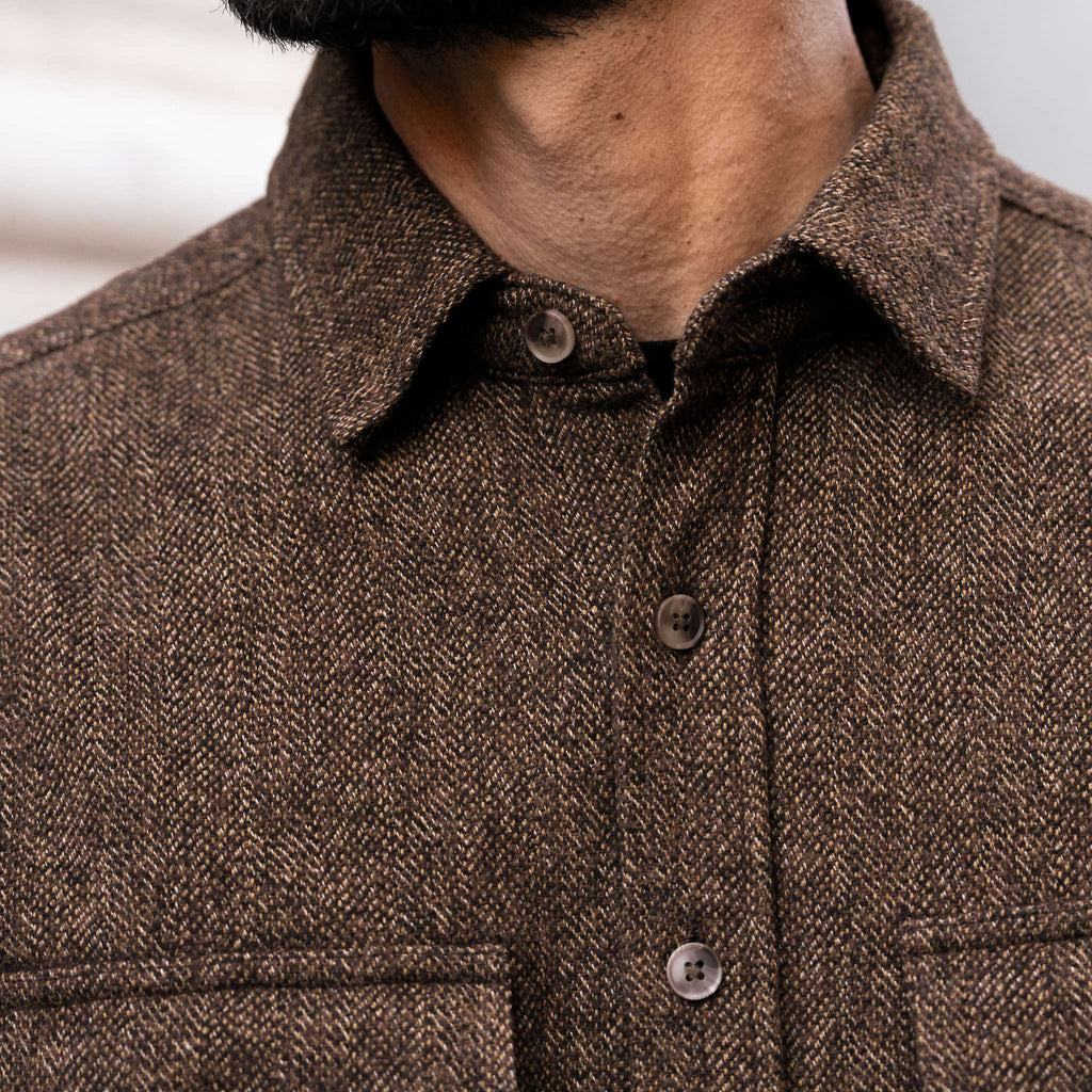Summit Flannel Shirt | Brown Herringbone