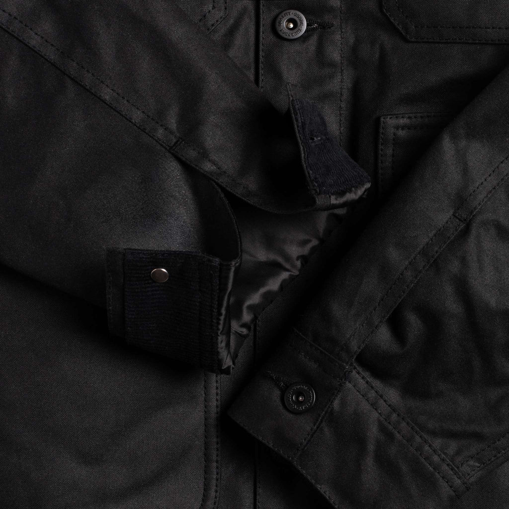 Waxed Trucker Jacket | Black