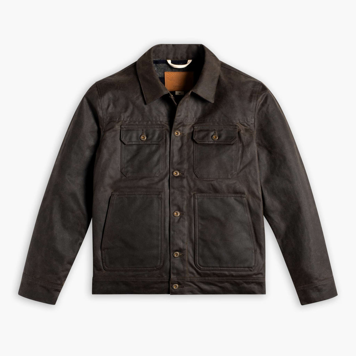 Waxed Trucker Jacket | Dark Olive